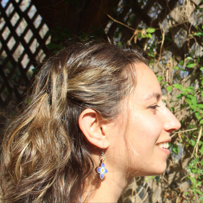 Azure Bluet Wooden Earrings