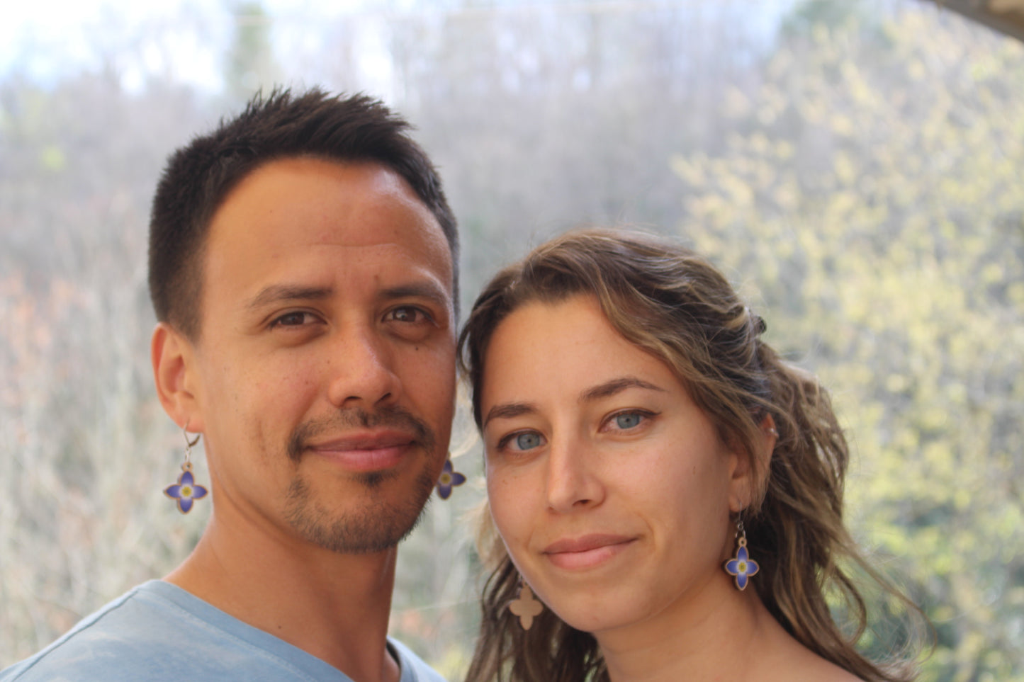 Azure Bluet Wooden Earrings