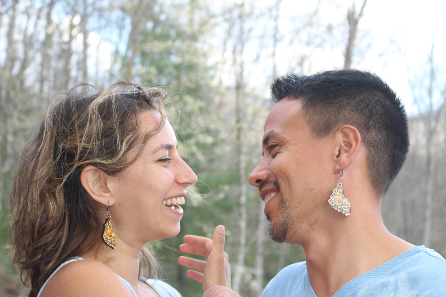 Chicken of the Woods Wooden Earrings