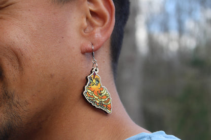 Chicken of the Woods Wooden Earrings