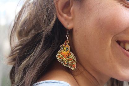 Chicken of the Woods Wooden Earrings