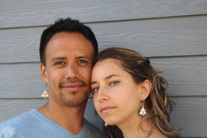 Drooping Trillium Wooden Earrings