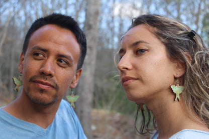 Luna Moth Wooden Earrings