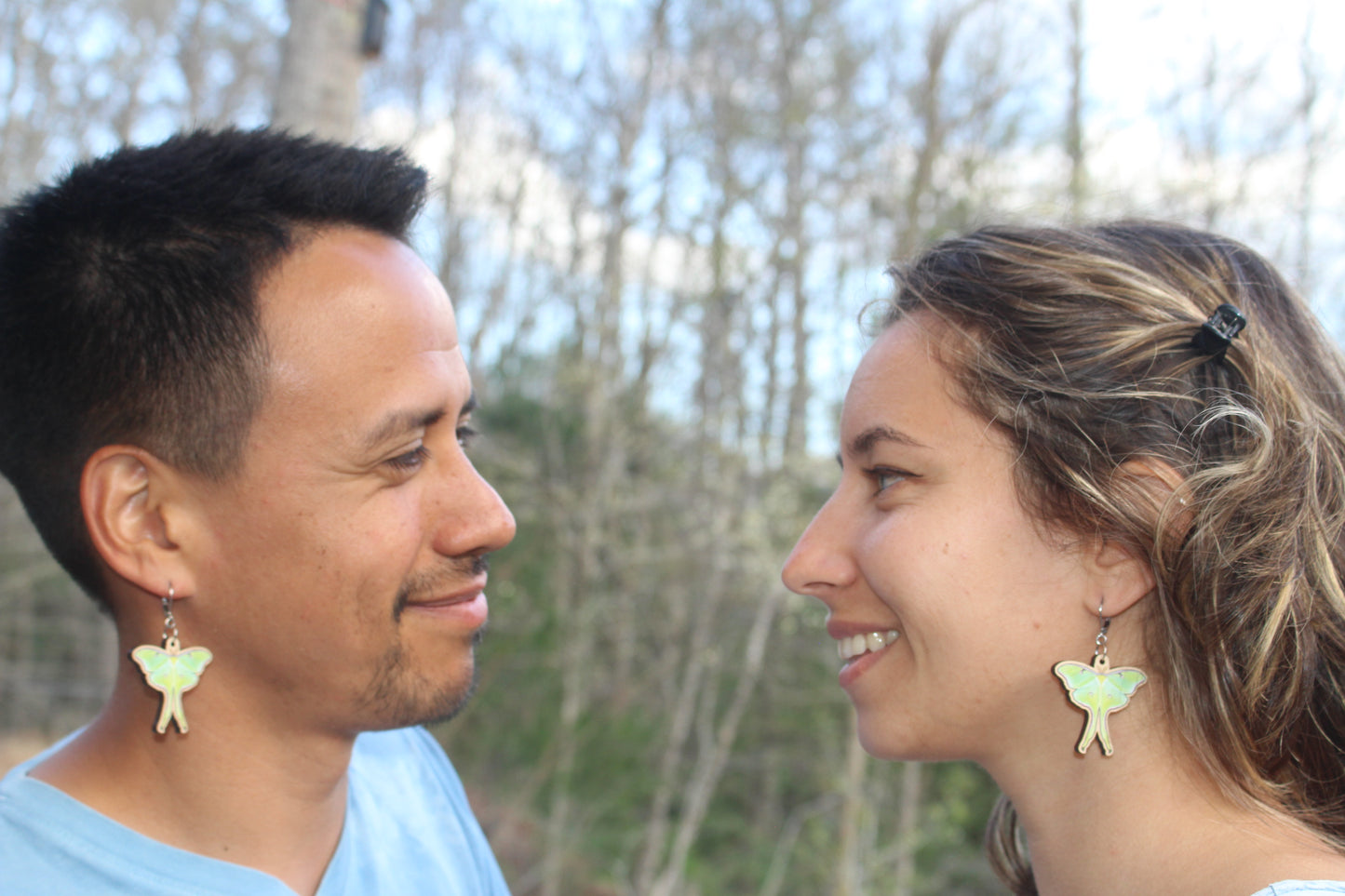 Luna Moth Wooden Earrings