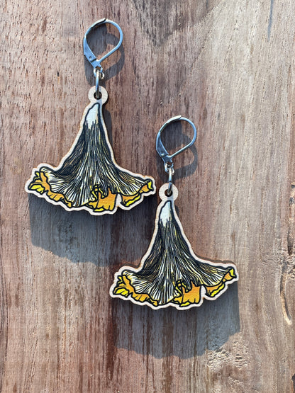 Chanterelle Wooden Earrings