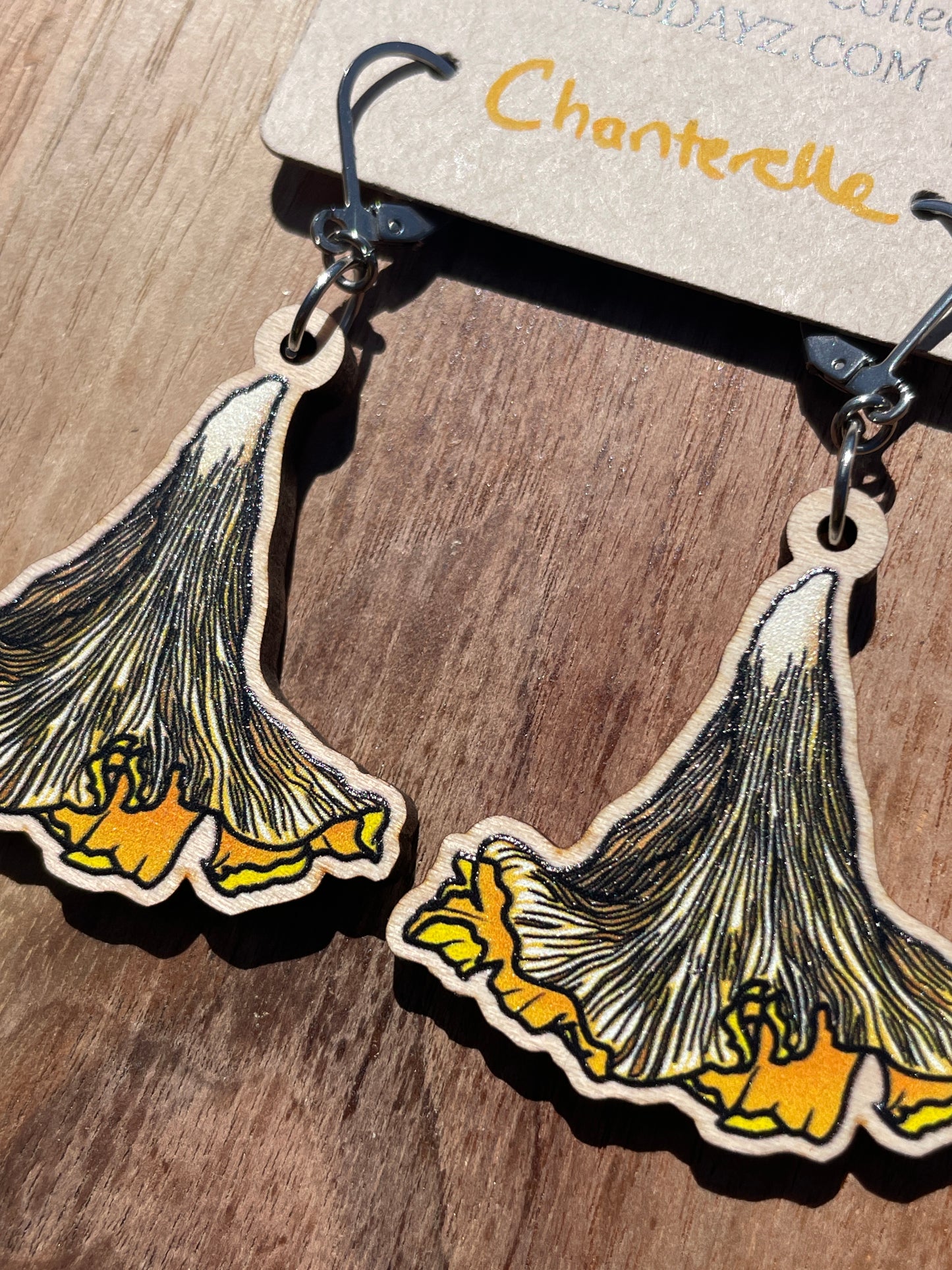 Chanterelle Wooden Earrings