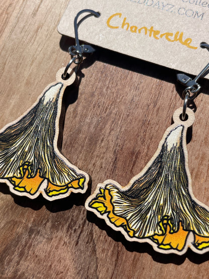 Chanterelle Wooden Earrings