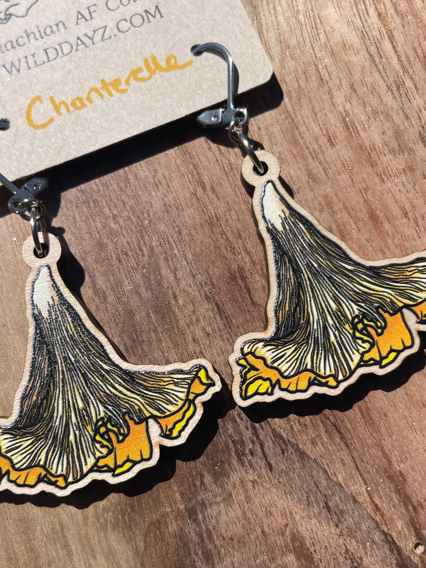 Chanterelle Wooden Earrings