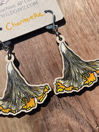 Chanterelle Wooden Earrings