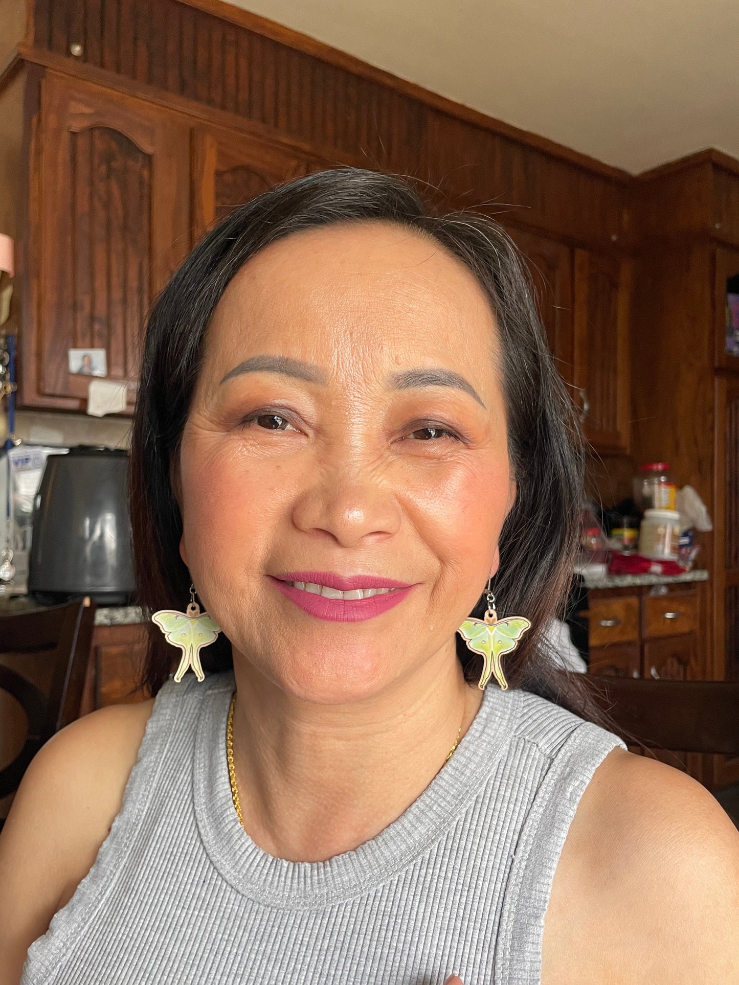 Luna Moth Wooden Earrings