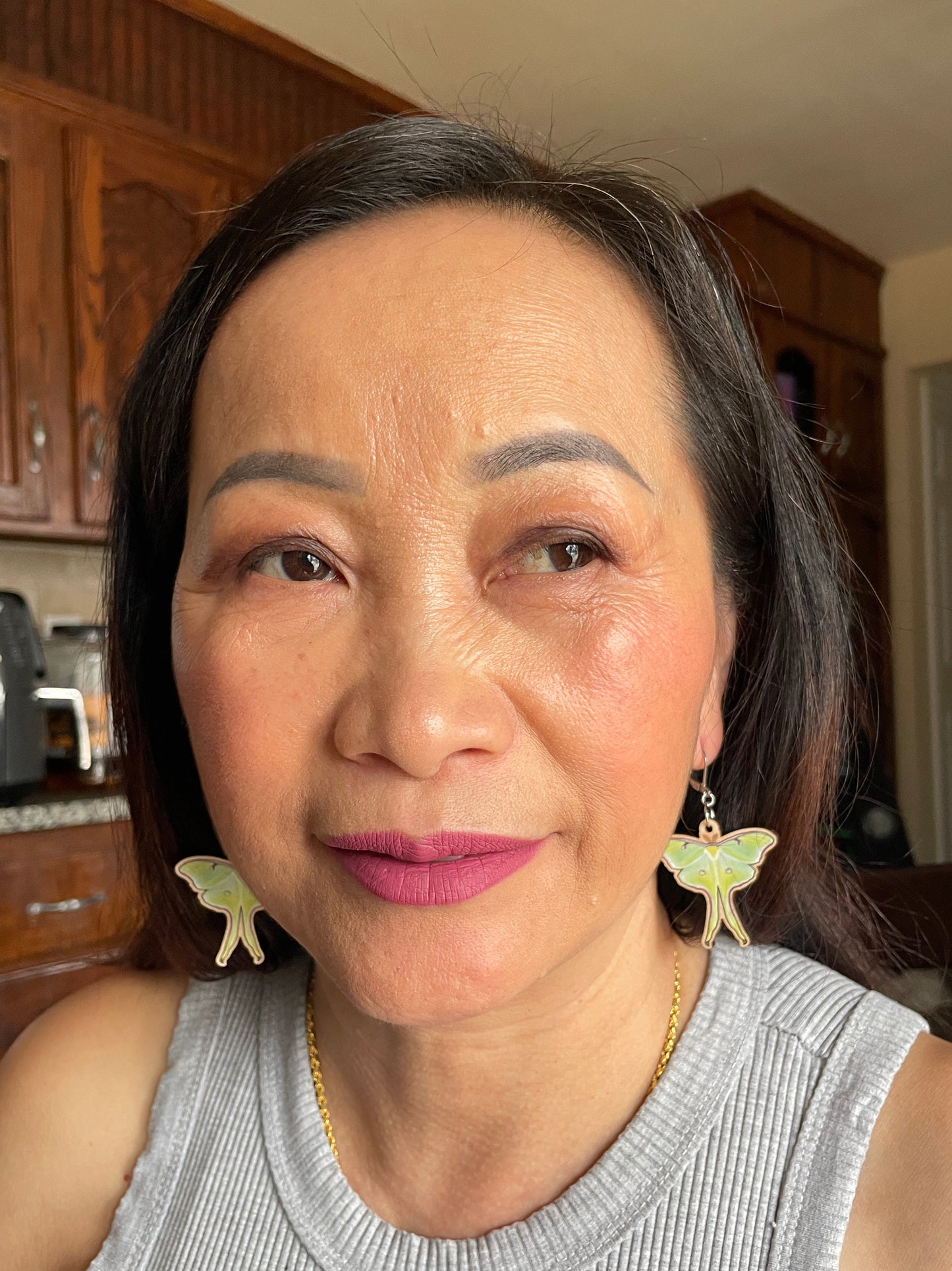 Luna Moth Wooden Earrings
