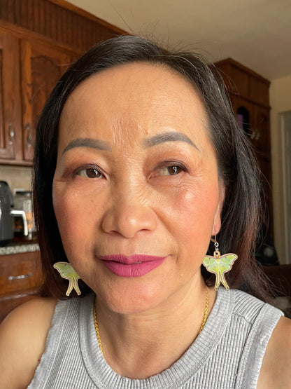 Luna Moth Wooden Earrings