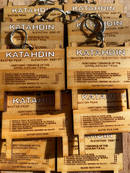 Handmade AT Katahdin Sign Wooden Earrings