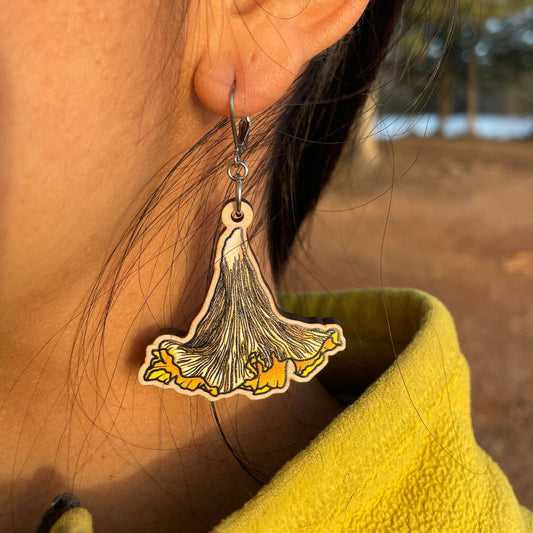 Chanterelle Wooden Earrings