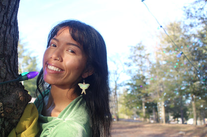 Luna Moth Wooden Earrings